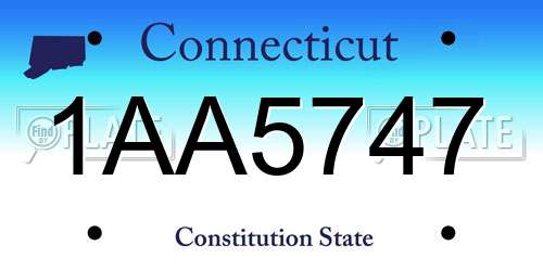1AA5747 Connecticut License Plate