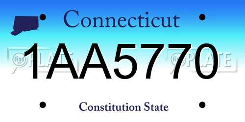 1AA5770 Connecticut License Plate