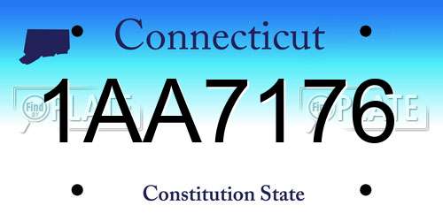 1AA7176 Connecticut License Plate