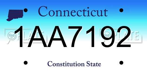 1AA7192 Connecticut License Plate