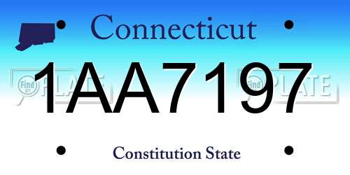 1AA7197 Connecticut License Plate