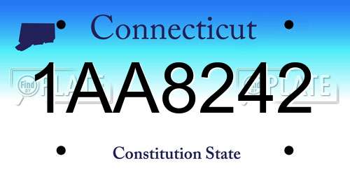 1AA8242 Connecticut License Plate