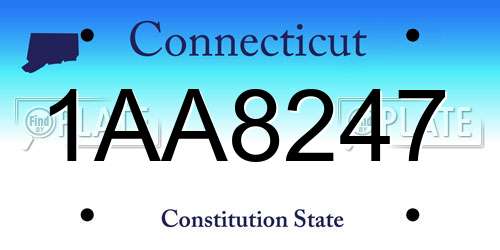 1AA8247 Connecticut License Plate