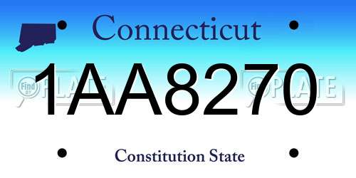 1AA8270 Connecticut License Plate