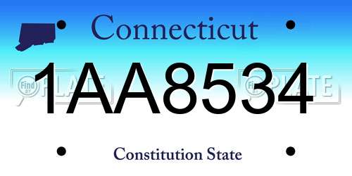 1AA8534 Connecticut License Plate