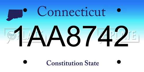 1AA8742 Connecticut License Plate