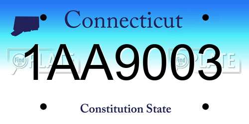 1AA9003 Connecticut License Plate