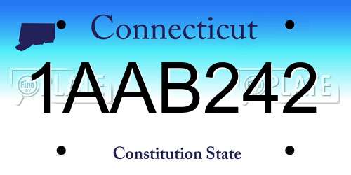 1AAB242 Connecticut License Plate