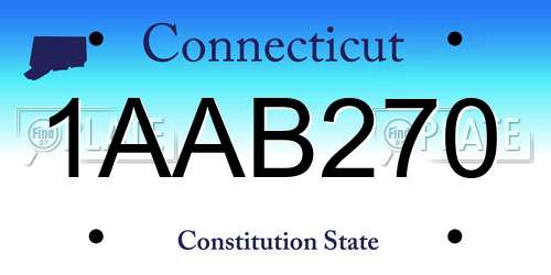 1AAB270 Connecticut License Plate
