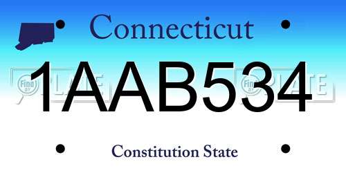 1AAB534 Connecticut License Plate