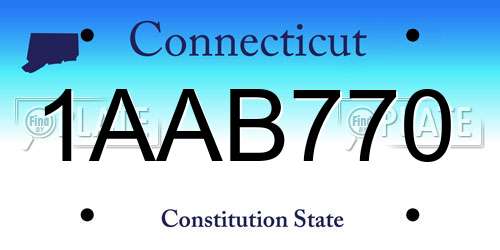 1AAB770 Connecticut License Plate