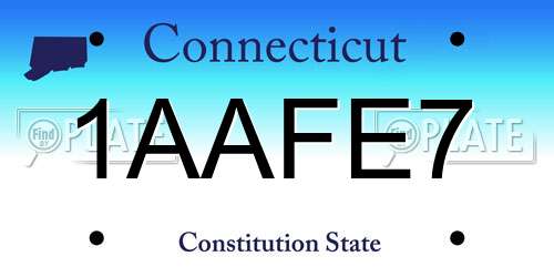 1AAFE7 Connecticut License Plate