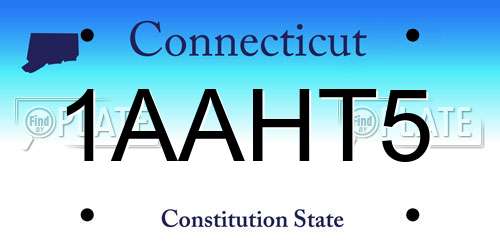 1AAHT5 Connecticut License Plate