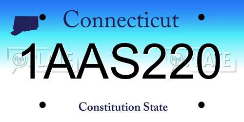 1AAS220 Connecticut License Plate