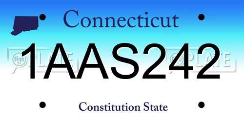 1AAS242 Connecticut License Plate