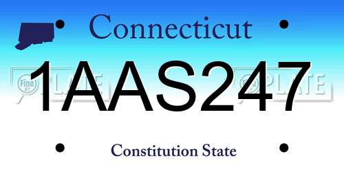 1AAS247 Connecticut License Plate