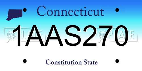 1AAS270 Connecticut License Plate