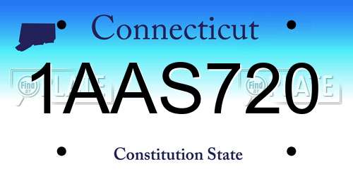 1AAS720 Connecticut License Plate