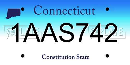 1AAS742 Connecticut License Plate