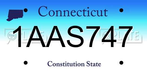 1AAS747 Connecticut License Plate