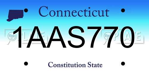 1AAS770 Connecticut License Plate