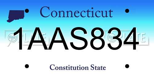 1AAS834 Connecticut License Plate