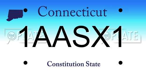 1AASX1 Connecticut License Plate
