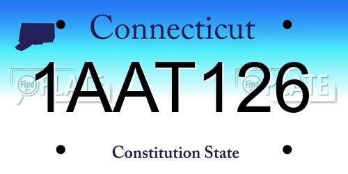 1AAT126 Connecticut License Plate