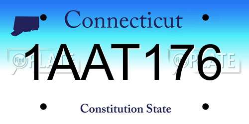 1AAT176 Connecticut License Plate