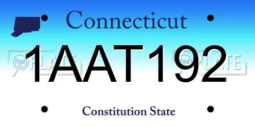 1AAT192 Connecticut License Plate