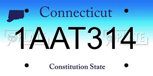 1AAT314 Connecticut License Plate