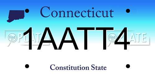 1AATT4 Connecticut License Plate