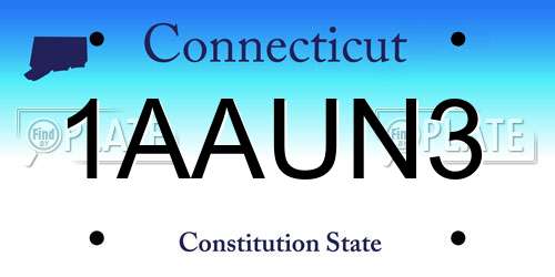 1AAUN3 Connecticut License Plate