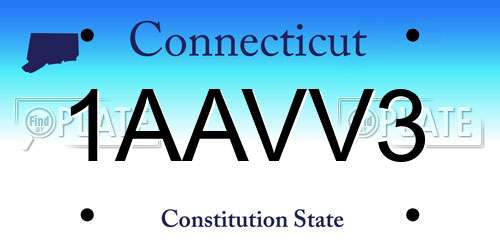 1AAVV3 Connecticut License Plate