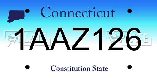 1AAZ126 Connecticut License Plate