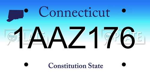 1AAZ176 Connecticut License Plate