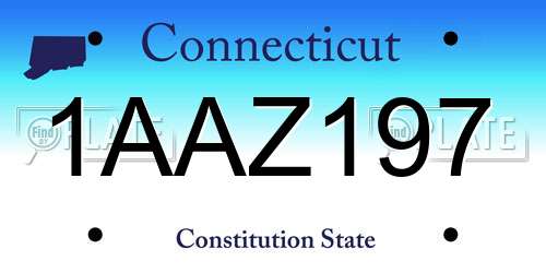 1AAZ197 Connecticut License Plate
