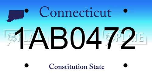 1AB0472 Connecticut License Plate