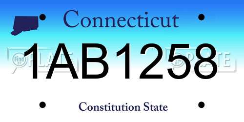 1AB1258 Connecticut License Plate