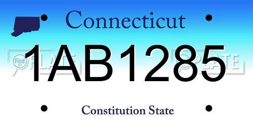 1AB1285 Connecticut License Plate