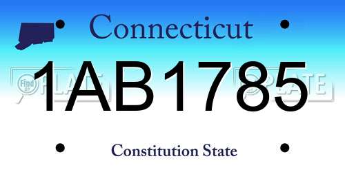 1AB1785 Connecticut License Plate