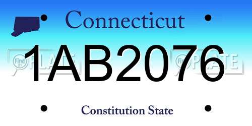 1AB2076 Connecticut License Plate