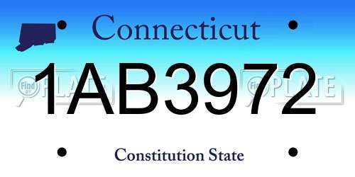 1AB3972 Connecticut License Plate