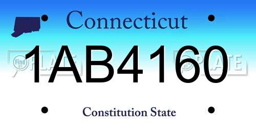 1AB4160 Connecticut License Plate