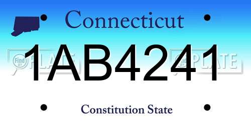 1AB4241 Connecticut License Plate