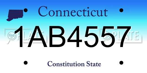 1AB4557 Connecticut License Plate