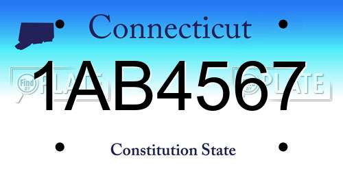 1AB4567 Connecticut License Plate