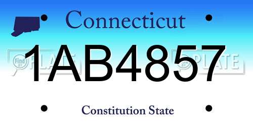 1AB4857 Connecticut License Plate