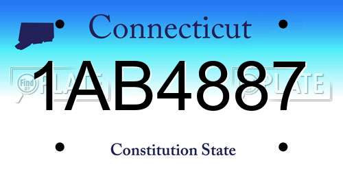 1AB4887 Connecticut License Plate