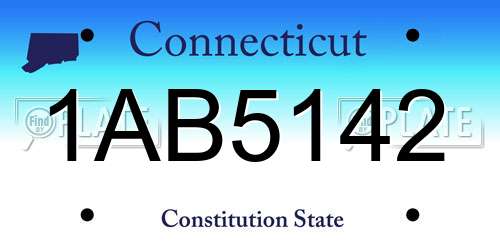 1AB5142 Connecticut License Plate